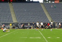  Rice players warm up