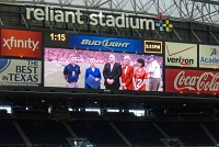  Harris County Judge Ed Emmett (Rice '71) and Houston Mayor Annise Parker (Rice '78) with JD Allhouse (Rice' 71), some blonde lady who probably attended UH, and UH President Renu Khator (Kanpur University '73)