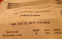  Sutton Foster ticket