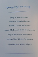  List of Rice faculty members on opening day in 1912, Academic Procession and Centennial Address Program