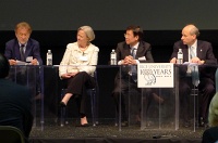  Left to Right: University of Bologna rector Ivano Dionigi, Princeton University president Shirley M. Tilghman, Tianjin University president Li Jiajun, and Rice University president David Leebron