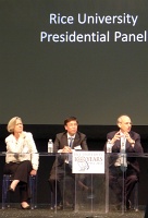  Left to Right: Princeton University president Shirley M. Tilghman, Tianjin University president Li Jiajun, and Rice University president David Leebron