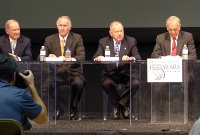  Left to Right: William Barnett (Rice '55), Jim Crownover (Rice '65/'66), Charles Duncan (Rice '47), and Allen Matusow