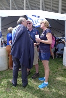  Rice president David Leebron greets supporters