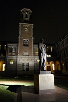  Newly unveiled statue by artist Bruce Wolfe of Edgar Odell Lovett, Rice's first president (1912-1946)