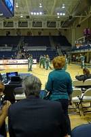  Rice Coach Greg Williams watches Baylor warm up from the stands.