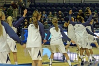  Rice players warm up.
