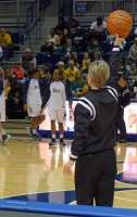  Referee tests game ball