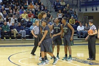  Baylor huddle following foul