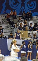  Baylor coach Kim Mulkey with Rice student section and BOB in the background