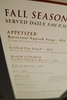  Prixe Fixe In-Room Dining Menu, Bellagio