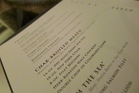  In-Room Dining Dinner Menu, Bellagio