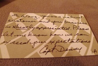  Thank you note from 