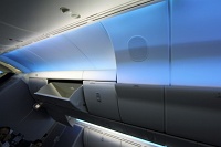  Spacious Overhead Bins with Blue LED Lighting