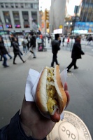  Hot Dog with Mustard and Sauerkraut from Street Vendor Near Times Square