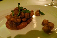  Chickpea bruschetta amuse-bouche at B&B Ristorante