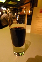  Campari shot (Mario's favorite after-dinner drink) at B&B Ristorante