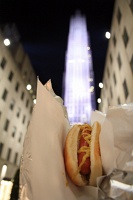  Street dog with mustard at Rockefeller Center