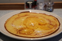 Lemon poppyseed pancake with caramelized oranges at Andaz 5th Avenue
