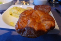  First Class breakfast: croissant