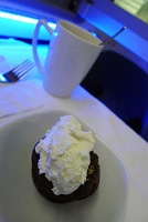  Chocolate pecan brownie with whipped cream and coffee with Bailey's Irish Cream - Executive First Class, Air Canada A330