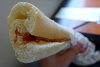  Salami and butter sandwich