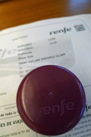  Headphones and e-ticket - Renfe AVE First Class cabin, Madrid-Sevilla