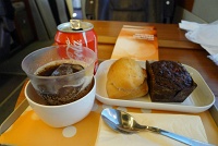  Ham sandwich and chocolate cake with Coca-Cola - Renfe AVE First Class cabin, Madrid-Sevilla