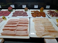  Hotel Gran Melia Colon breakfast buffet, Sevilla: Cured meats, including chorizo, cured ham, and salami