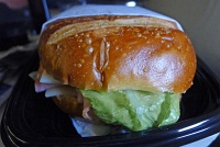  Ham and Swiss on Pretzel Roll