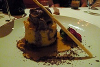  Bread pudding with dark chocolate ice cream