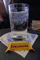  Toblerone nougat bar with ice water on United Airlines