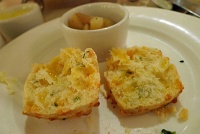  Bacon and chive scone with quince and pear compote - Laurel Court Restaurant, Fairmont San Francisco Hotel