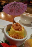  Mini Tonga Floating Island (Passion Chiboust with Blue Curacao Anglaise, Coconut Nougatine with White Chocolate Seashell) - Tonga Room, Fairmont San Francisco Hotel