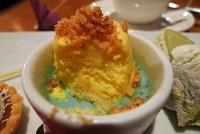 Mini Tonga Floating Island (Passion Chiboust with Blue Curacao Anglaise, Coconut Nougatine with White Chocolate Seashell) - Tonga Room, Fairmont San Francisco Hotel