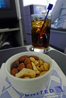  Warm nuts with rum/coke, United Airlines 767-300