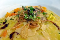  Butternut Squash Risotto with pearl barley, sage, baby squash, parmesan reggiano, and pumpkin seed oil at 