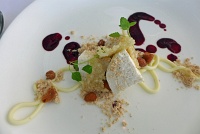  Frozen Banana Mousse with dry peanut butter, white chocolate, and huckleberry coulis at 