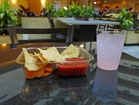  Chips and salsa with escabeche and pink lemonade at Embassy Suites LAX North