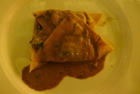  Beef Cheek Ravioli with Black Truffles and Crushed Duck Liver