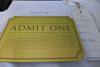  Golden ticket and reservation record with guest number