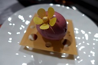  Le dulce: Chocolat fondant with dulce cream and cherry sherbet