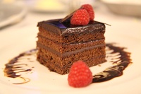  Bellagio room service: Raspberry Sacher torte