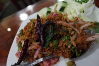  Lotus of Siam Thai Restaurant: Nam kao tod (crispy rice mixed with sour minced pork sausages, green onions, fresh chilis, ginger, peanuts and lime juice)