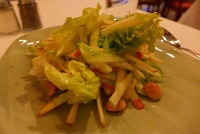  Emeril's New Orleans Fish House: Shaved apple salad of seasonal apples, butter lettuce, celery leaves, candied marcona almonds and shaved manchego cheese