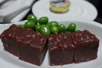  MGM Skylofts room service: Evening snack of candy bar and coated chocolates