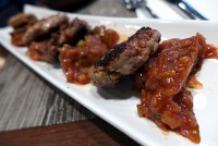  Polpette della Nonna Con Caponata Siciliana (Homemade grilled Meatballs with Sicilian Caponata) at Piccola Cucina Osteria, Downtown Manhattan