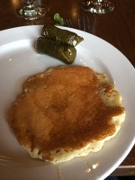  Brunch (Pancake and stuffed grape leaves), Harvest Organic Grille