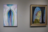  Grey Lines with Black, Blue and Yellow, Georgia O'Keefe (left)