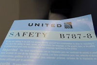  Safety Card, United 787-8 Dreamliner